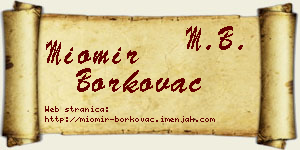 Miomir Borkovac vizit kartica